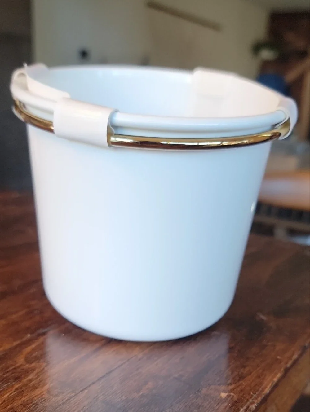 IKEA White Metal Bucket with Handle